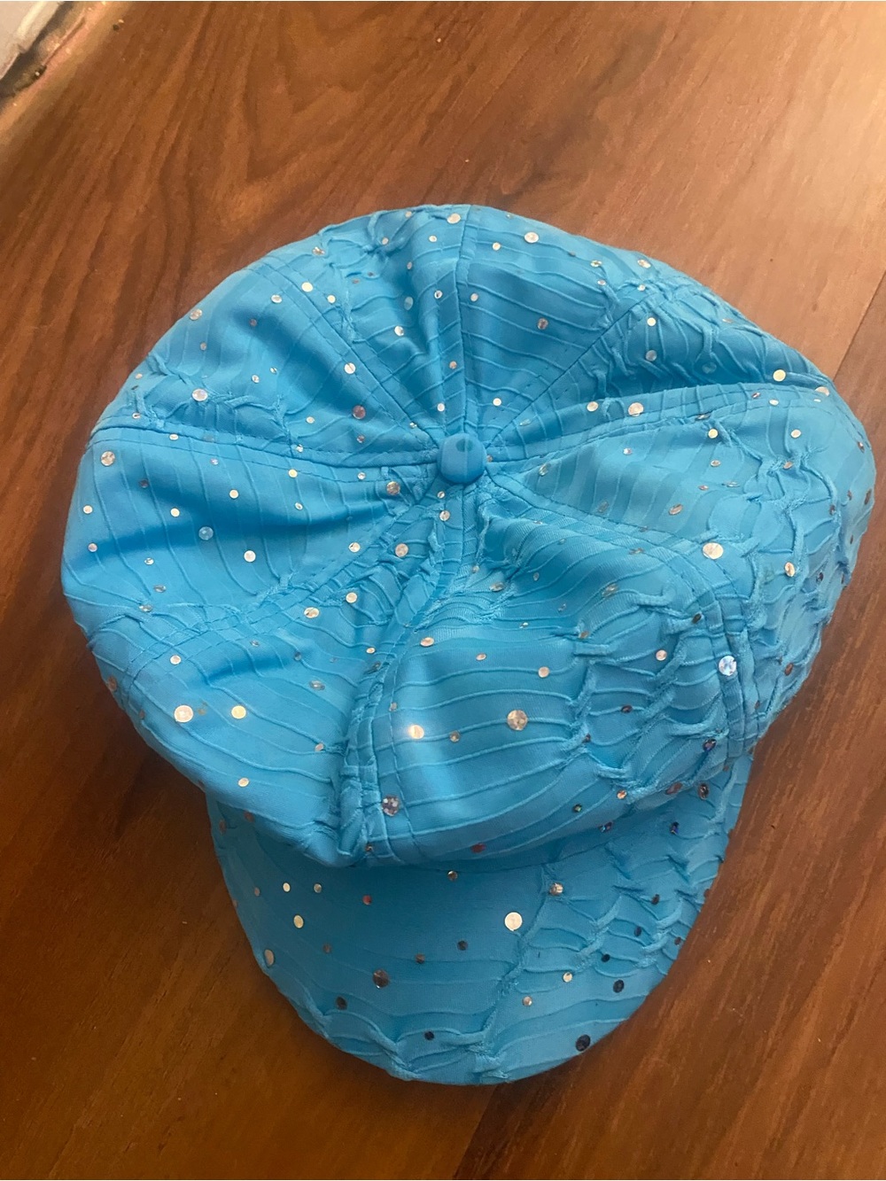 Turquoise Sequin Newsboy Cap